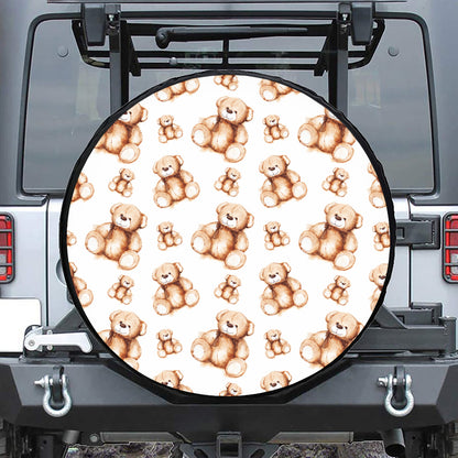 Cute Teddy Bear Pattern Print Tire Cover
