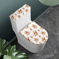 Cute Teddy Bear Pattern Print Toilet Lid And Tank Cover Set