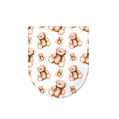 Cute Teddy Bear Pattern Print Toilet Lid Cover