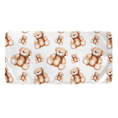 Cute Teddy Bear Pattern Print Towel