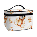 Cute Teddy Bear Pattern Print Travel Makeup Bag