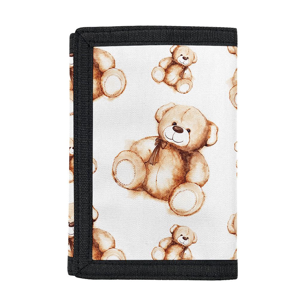 Cute Teddy Bear Pattern Print Trifold Wallet