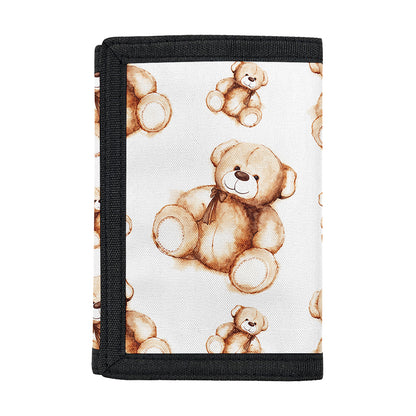 Cute Teddy Bear Pattern Print Trifold Wallet