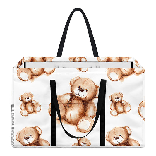Cute Teddy Bear Pattern Print Utility Tote Bag