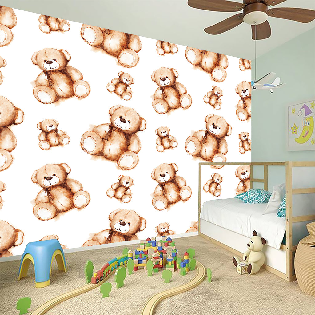 Cute Teddy Bear Pattern Print Wall Sticker