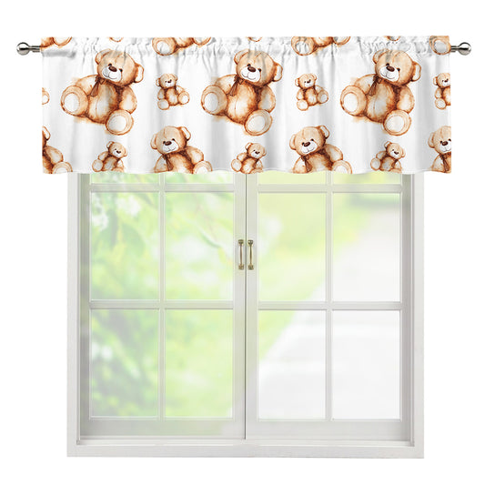 Cute Teddy Bear Pattern Print Window Valance