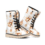 Cute Teddy Bear Pattern Print Winter Boots