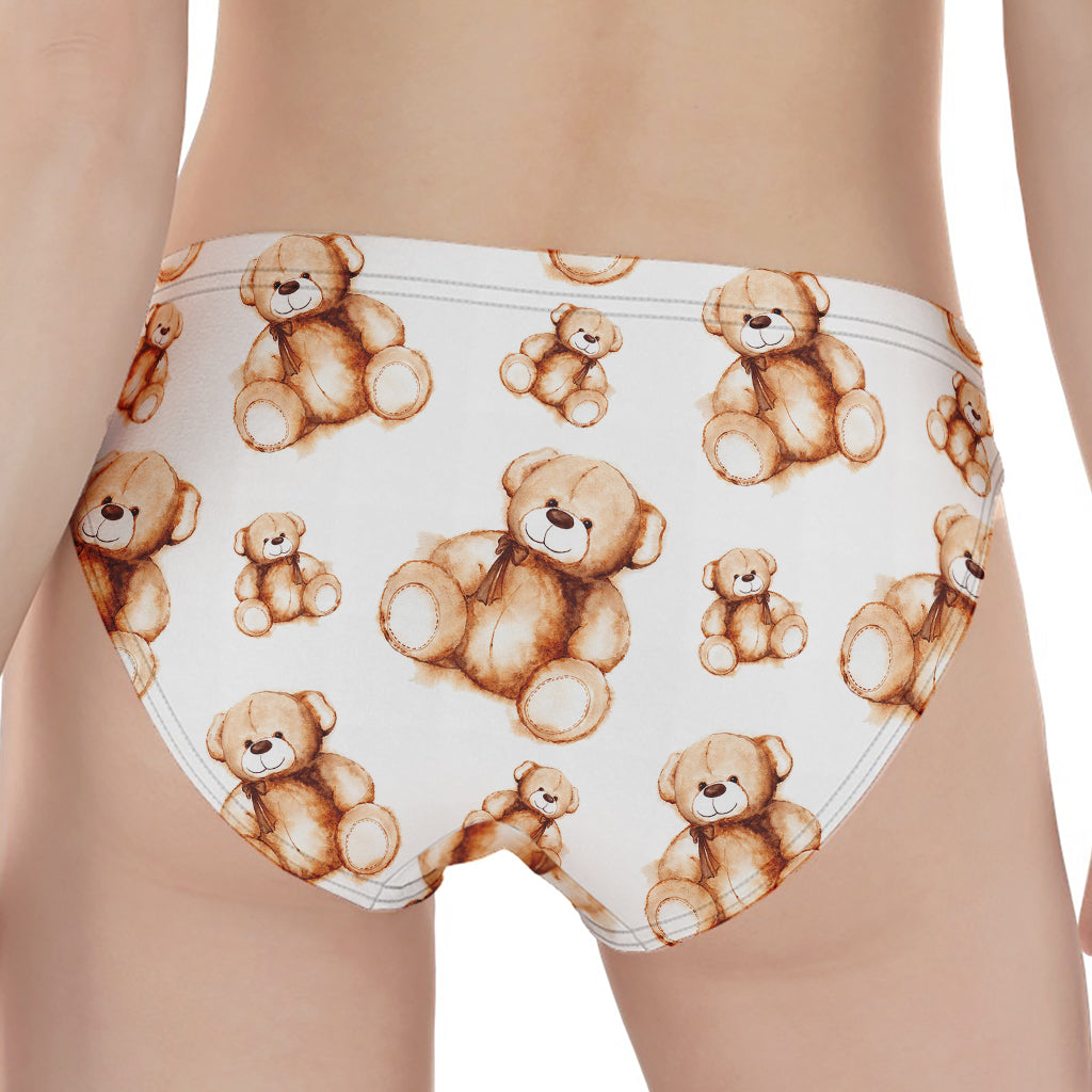 Cute Teddy Bear Pattern Print Women's Panties