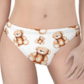 Cute Teddy Bear Pattern Print Women's Thong