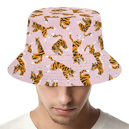 Cute Tiger Pattern Print Bucket Hat