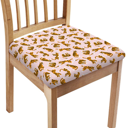 Cute Tiger Pattern Print Chair Cushion Cover