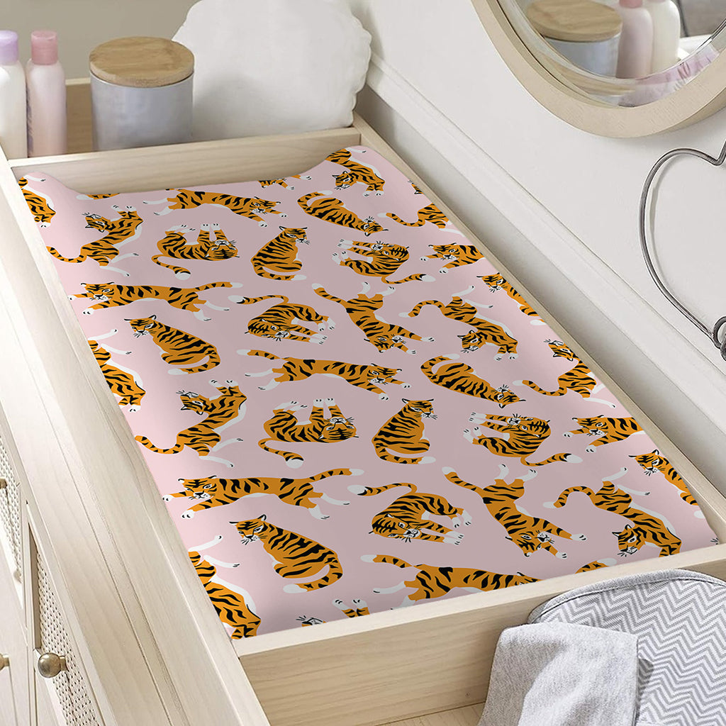 Cute Tiger Pattern Print Changing Pad Cover