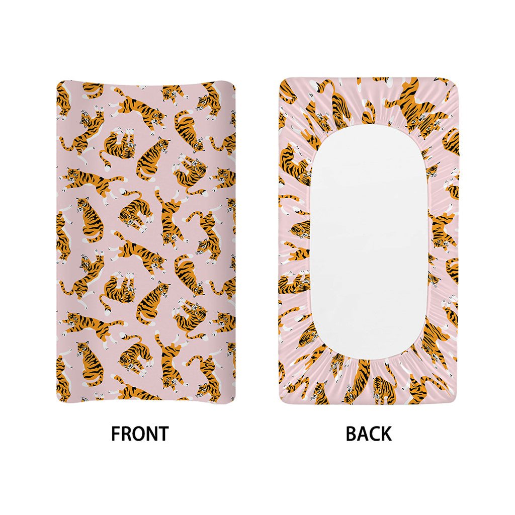 Cute Tiger Pattern Print Changing Pad Cover