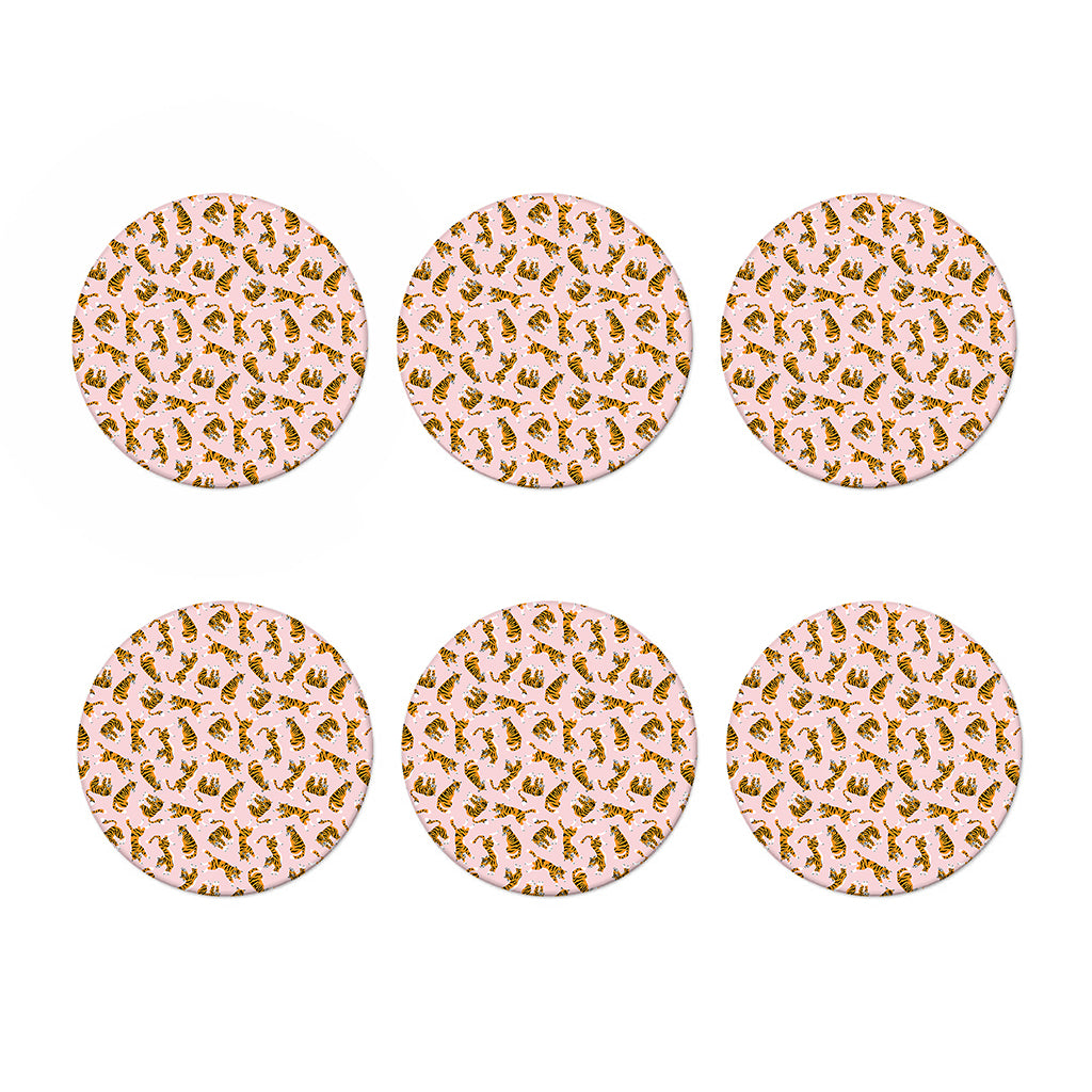 Cute Tiger Pattern Print Coaster Set