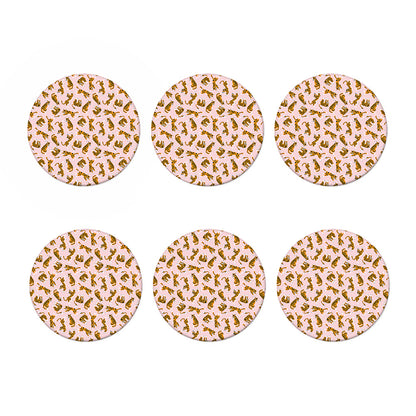 Cute Tiger Pattern Print Coaster Set