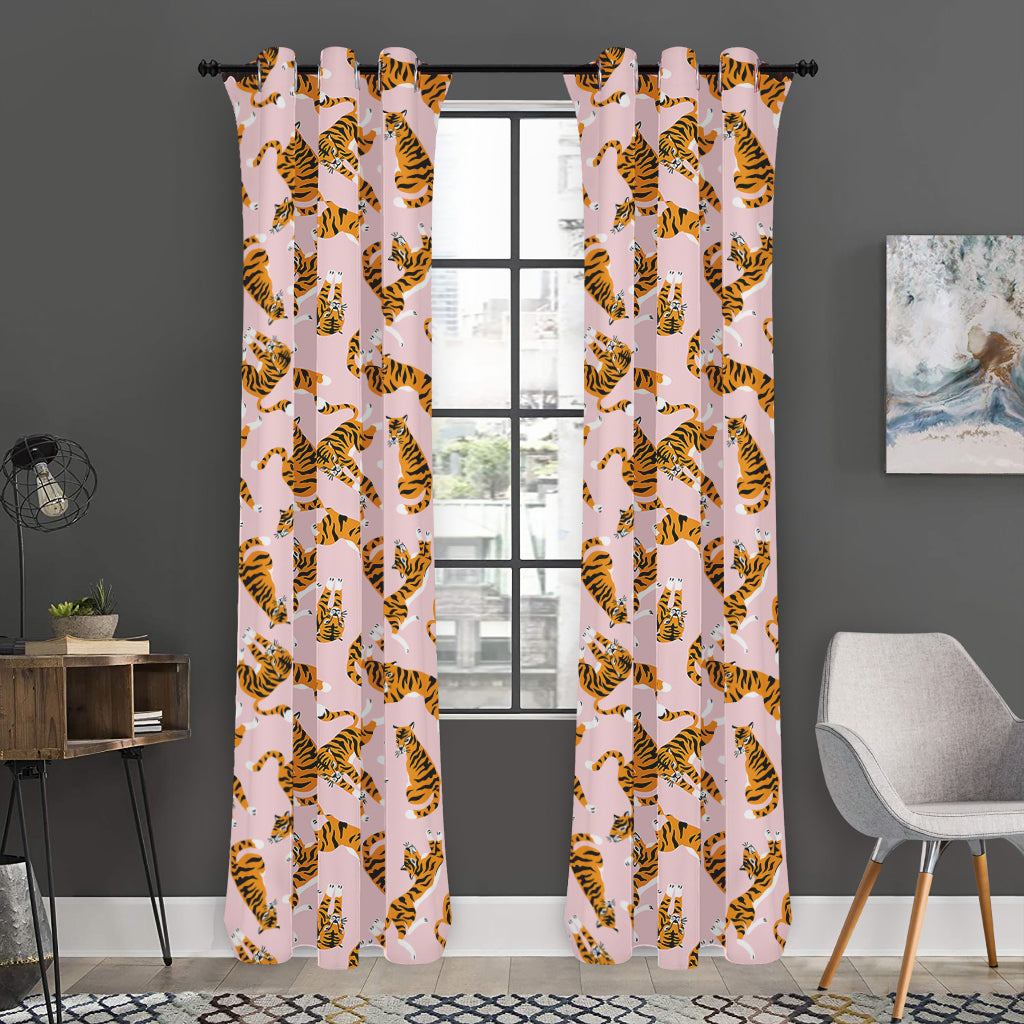 Cute Tiger Pattern Print Curtain