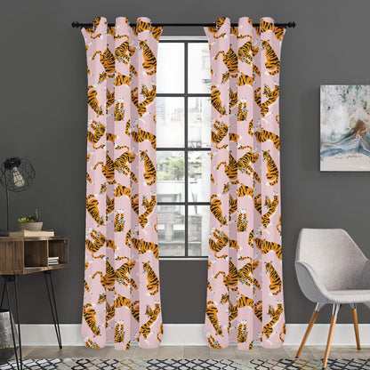 Cute Tiger Pattern Print Curtain