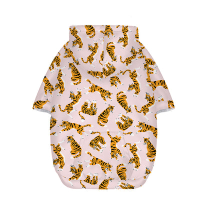Cute Tiger Pattern Print Dog Zip Up Hoodie