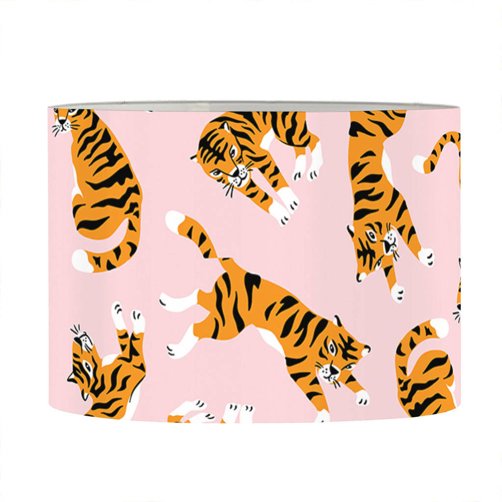 Cute Tiger Pattern Print Drum Lamp Shade