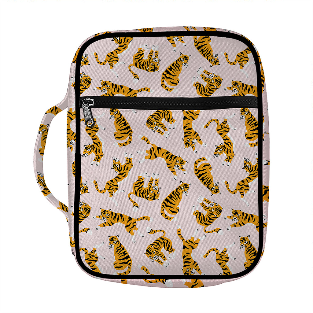 Cute Tiger Pattern Print Front Pocket Bible Bag