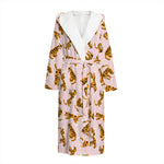 Cute Tiger Pattern Print Hooded Bathrobe