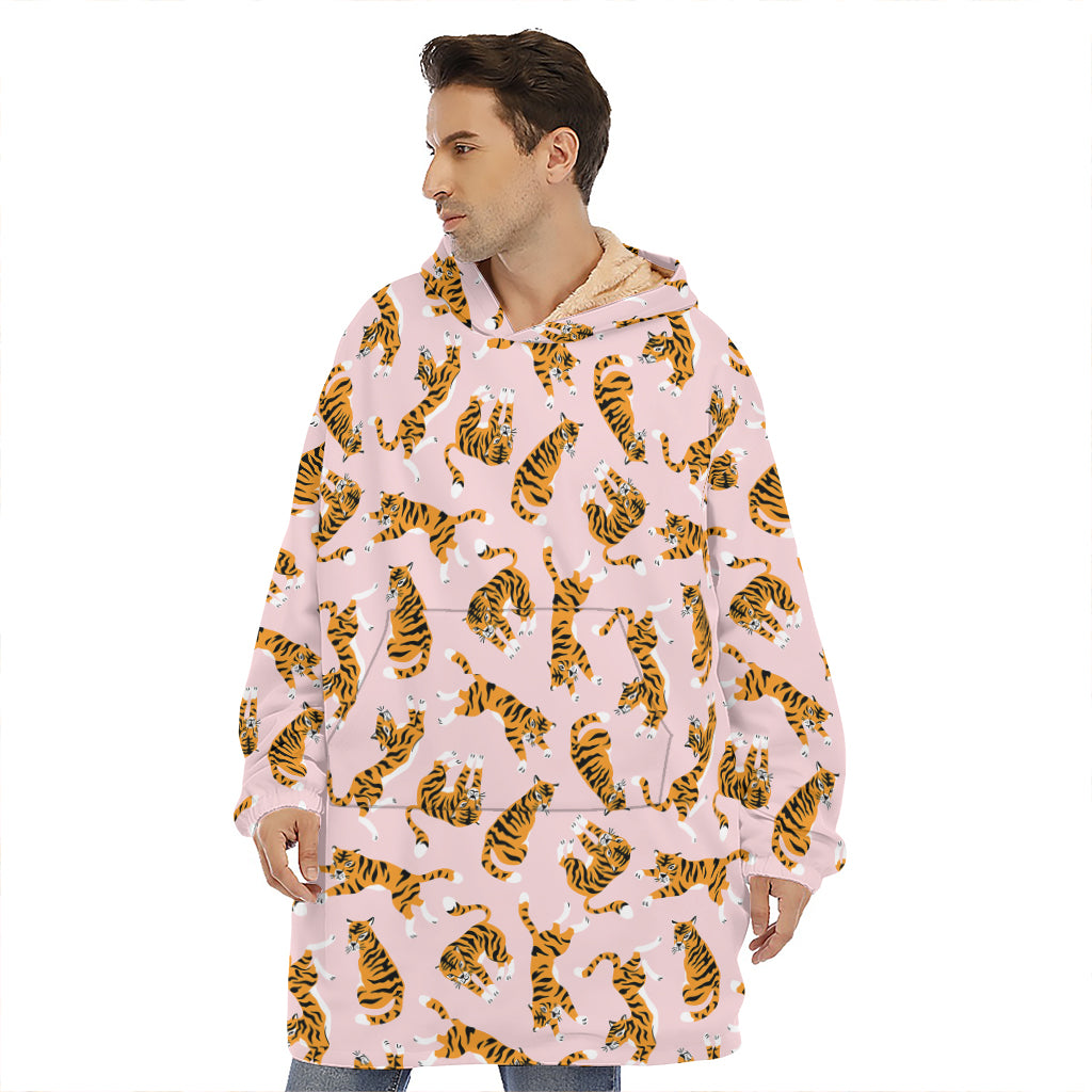 Cute Tiger Pattern Print Hoodie Blanket