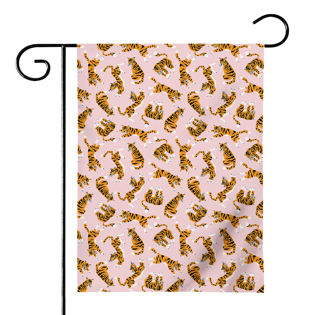 Cute Tiger Pattern Print House Flag