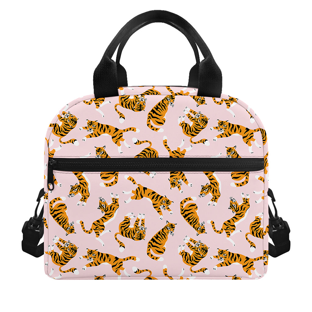 Cute Tiger Pattern Print Insulated Lunch Bag