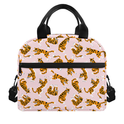 Cute Tiger Pattern Print Insulated Lunch Bag