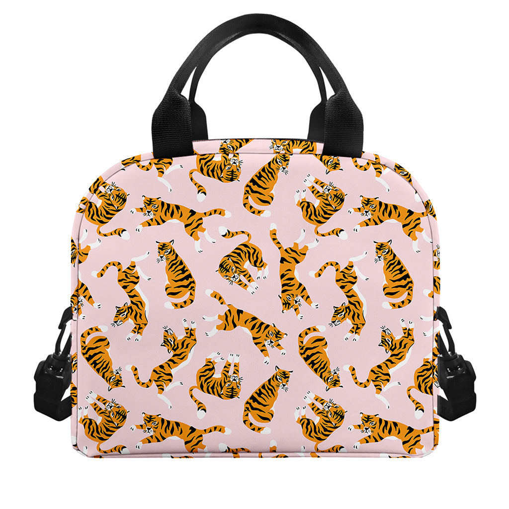 Cute Tiger Pattern Print Insulated Lunch Bag