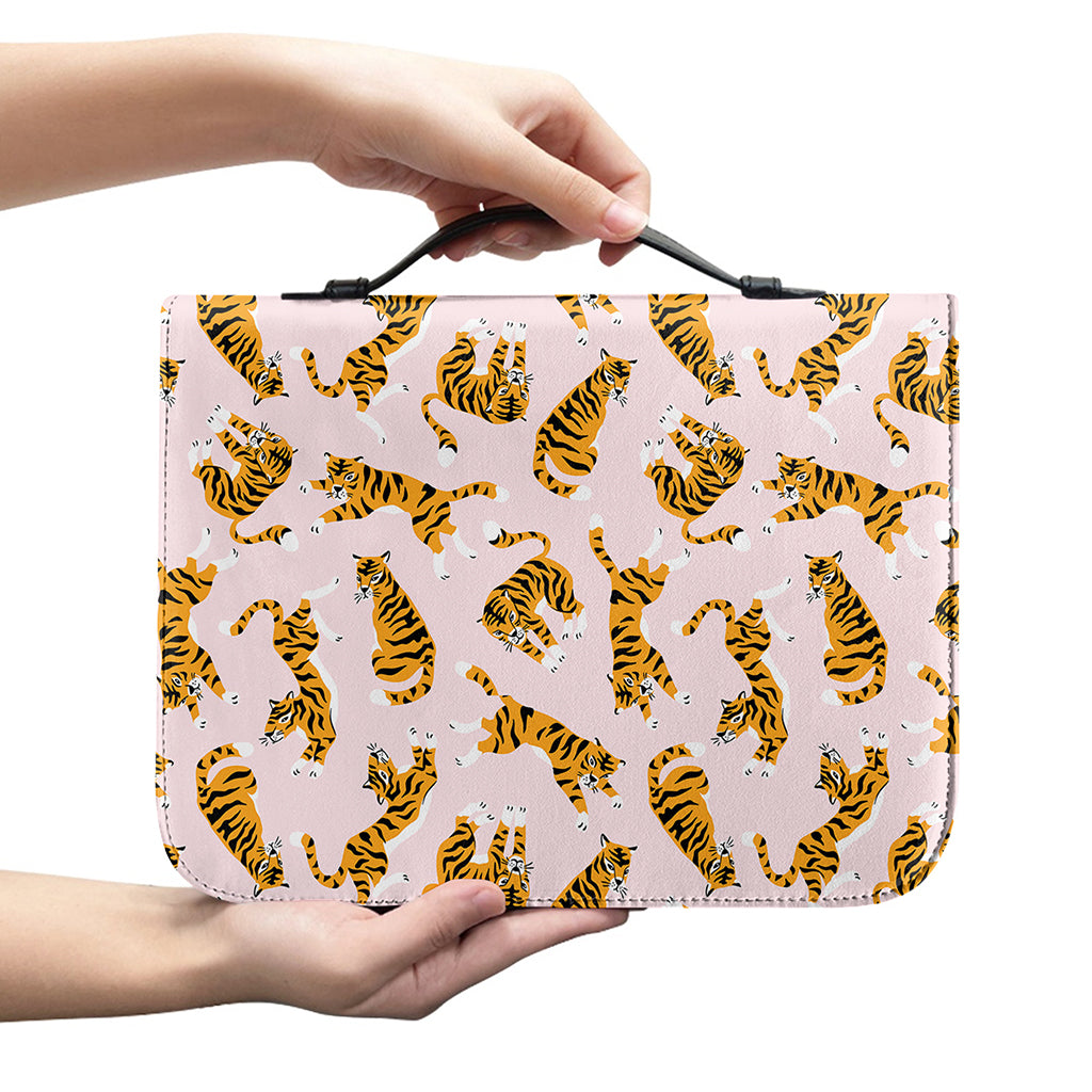 Cute Tiger Pattern Print Leather Bible Cover