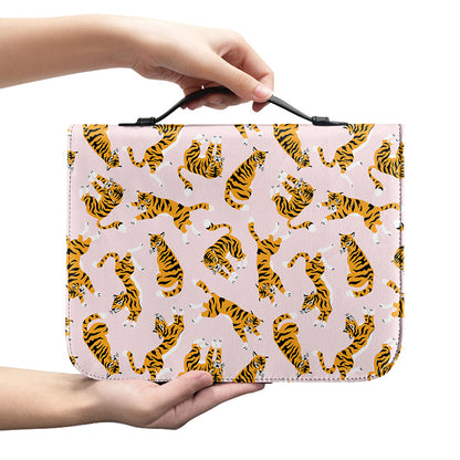Cute Tiger Pattern Print Leather Bible Cover