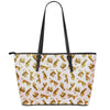 Cute Tiger Pattern Print Leather Tote Bag