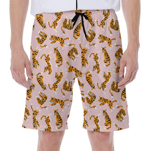 Cute Tiger Pattern Print Men's Beach Shorts