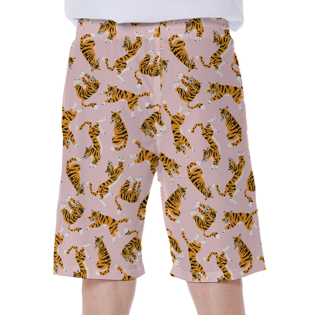 Cute Tiger Pattern Print Men's Beach Shorts