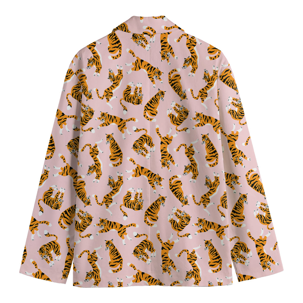 Cute Tiger Pattern Print Men's Blazer