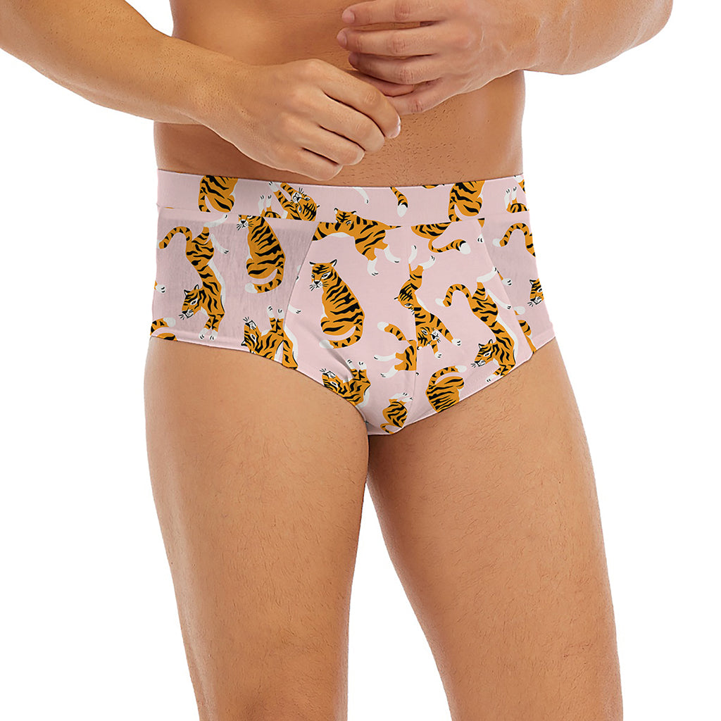 Cute Tiger Pattern Print Men's Briefs