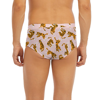 Cute Tiger Pattern Print Men's Briefs
