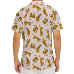 Cute Tiger Pattern Print Men's Deep V-Neck Shirt
