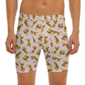 Cute Tiger Pattern Print Men's Long Boxer Briefs