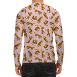 Cute Tiger Pattern Print Men's Long Sleeve Rash Guard