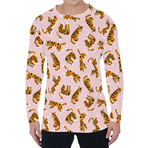 Cute Tiger Pattern Print Men's Long Sleeve T-Shirt