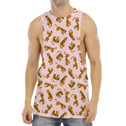 Cute Tiger Pattern Print Men's Muscle Tank Top