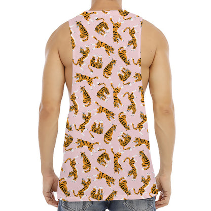 Cute Tiger Pattern Print Men's Muscle Tank Top