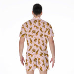 Cute Tiger Pattern Print Men's Rompers