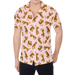 Cute Tiger Pattern Print Men's Shirt