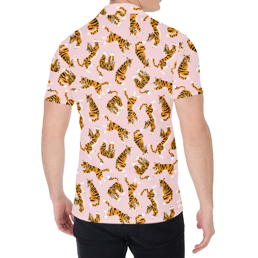 Cute Tiger Pattern Print Men's Shirt