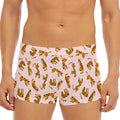 Cute Tiger Pattern Print Men's Short Boxer Briefs