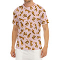 Cute Tiger Pattern Print Men's Short Sleeve Rash Guard
