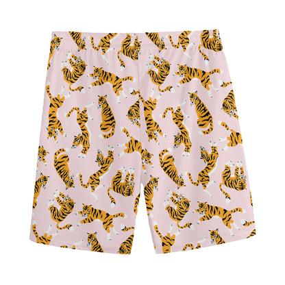 Cute Tiger Pattern Print Men's Sports Shorts